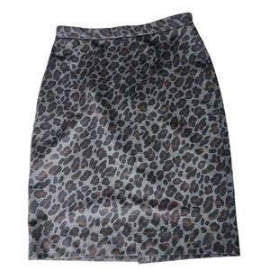 Ann Taylor Leopard Print Pencil Skirt 00P NWOT